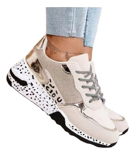 Tenis Con Plataforma Y Estampado De Leopardo