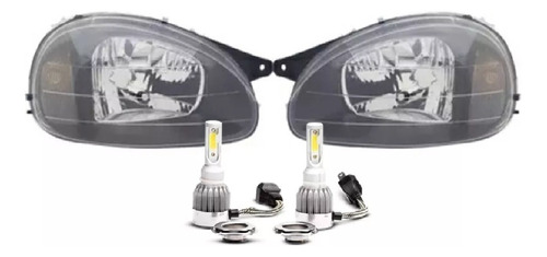 Kit Opticas Corsa Fondo Negro + Cree Led + Posicion Led T10!