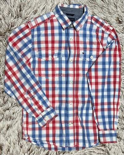 Camisa Tommy Hilfiger De Cuadros Para Niño Talla S 8/10 Años