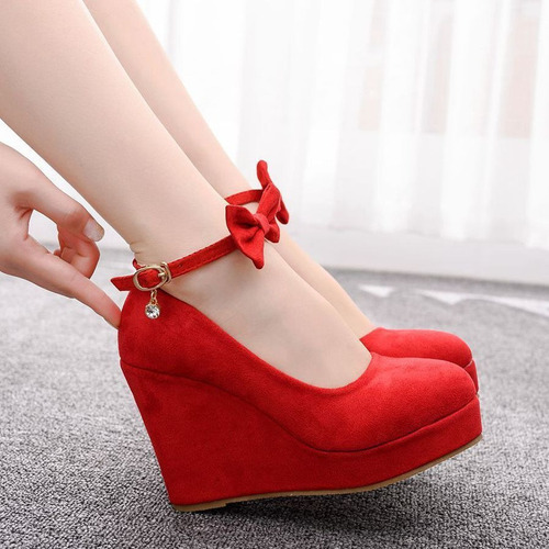 R Zapatos De Tacón Alto De Terciopelo, Zapatos Redondos