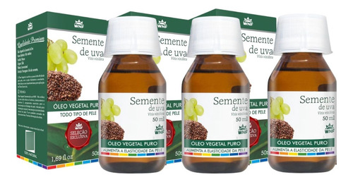  Kit 3 Óleo Vegetal Puro Semente De Uva Wnf 50ml