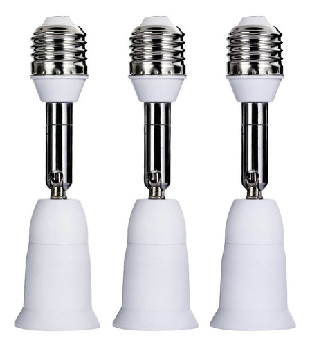 3×lámpara Luz Con Base Extensión Flexible E27 Con Adapta
