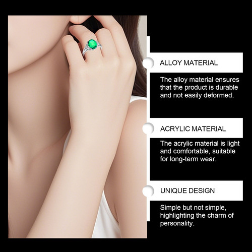 Anillo De Salud De Esmalte Luminoso E, Elegante Y Moderno, A