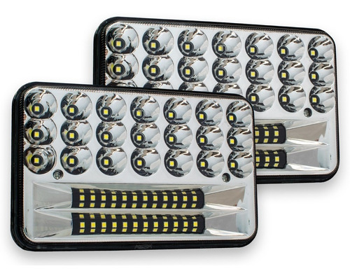 Par Faros 45 Leds Rectangular Unidad Alta Baja