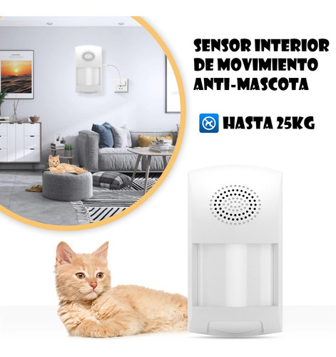 Sensor Con Sirena Movimiento Pir Interior Con App Wifi 100db