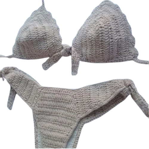 Bikini Bow Tejida En Crochet - Forrada - En Stock