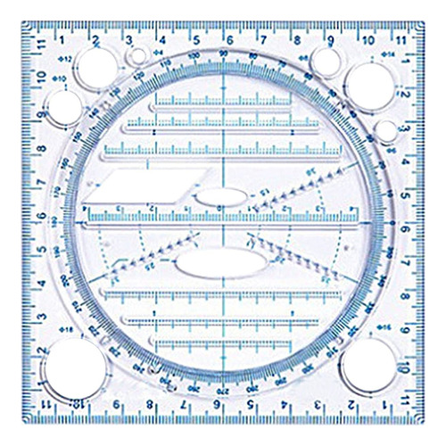 Regla Que Mide Rapidamente Dibujo Plantilla Multiple Funcion