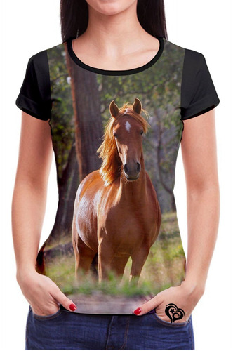 Camiseta De Cavalo Feminina Roupa Blusa Animal Campo Est2