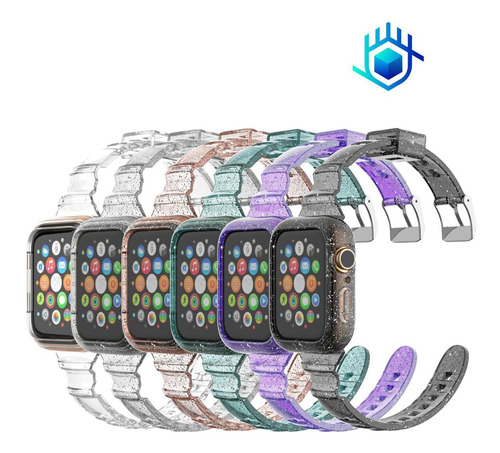 Imagen 6 de 8 de Correa Para Apple Watch Slim+mica+funda Mujer Calidad Dama