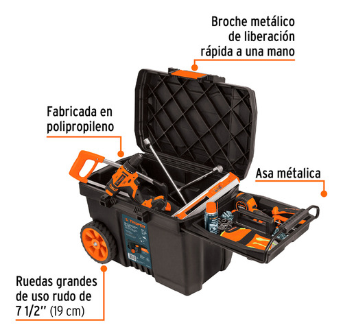 Caja Para Herramientas 23 Con Ruedas Chp-23r Truper