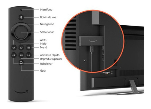 Imagen 4 de 10 de Amazon Fire Tv Stick Lite Con Control Remoto Por Voz Alexa