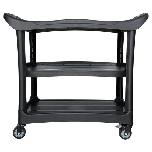 Carrito De Servicio 3 Niveles Negro Con Freno