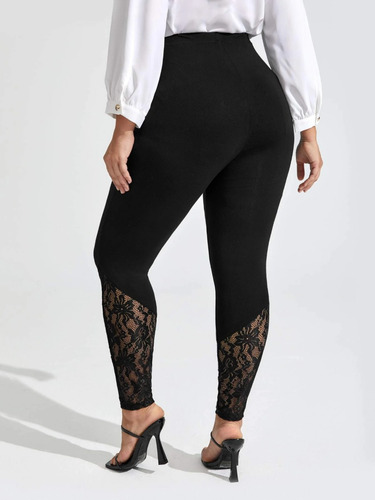 Calza Leggins Shein Unity Detalle Encaje Plus Size