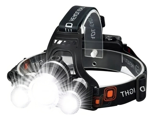 Fluoreled Lanterna Cabeça Recarregável Triplo T6 Led Cree