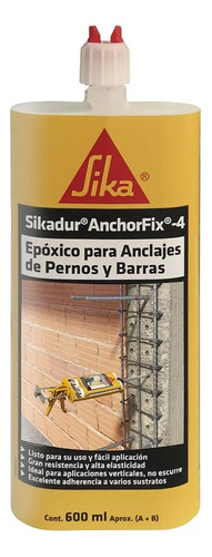 Sikadur Anchorfix 4 Anclaje Epoxico Pernos Y Barras 600ml