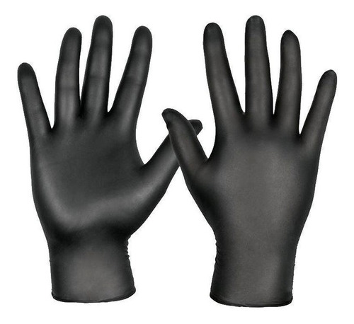 Guantes De Nitrilo Talle S Descartables Negro X 20 Pares