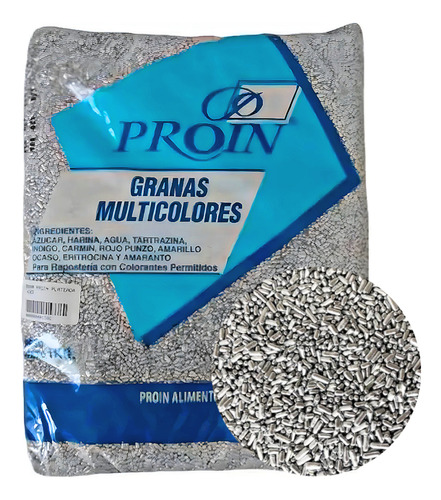 Grana Proin Plateada X1kg - Cotillón Waf