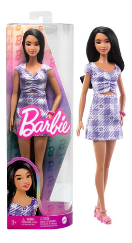 Barbie Fashionista #199 Vestido Violeta Tacon Rosa