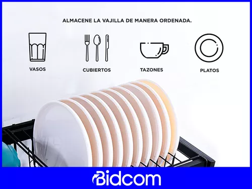 Seca Platos Acero Inoxidable 2 Nivel Escurridor Cocina 85cm