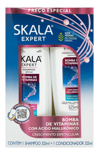 Skala Bomba Vitaminas Shampoo Acondicionador Vegano Cabello