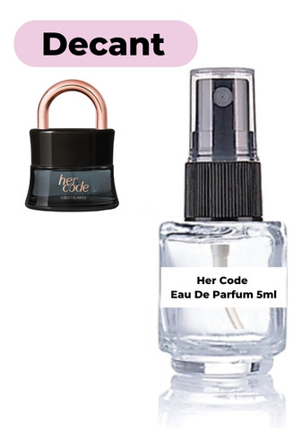 Kit 5 Perfume Her Code Eau De Parfum 1ml Oboticário Lançamento Imperdível Sinta A Fragrância Femina Para Mulher Promoção Amostra Demonstrador