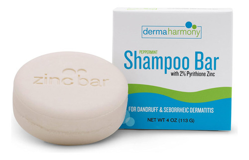 Barra De Shampoo Dermaharmony 2% Zinc Para Caspa E Hortelã