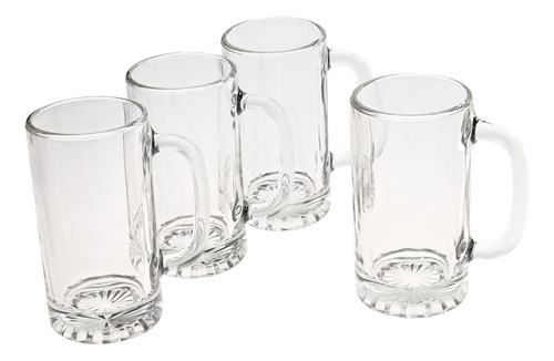 Juego 4 Tarros Cerveceros Lisos Clasicos Para Cerveza 474 Ml