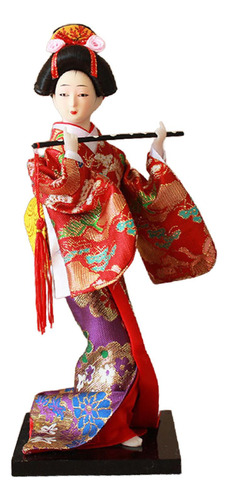 Muñeca Con Kimono De Geisha Japonesa, Muñeca Oriental De
