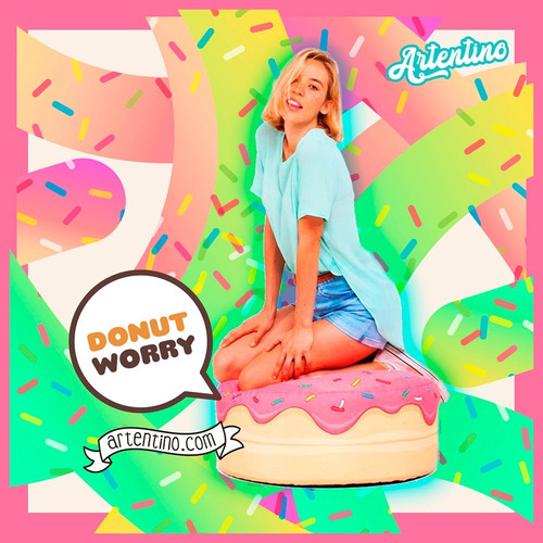 Imagen 6 de 10 de Puff Dona Donut Gigante Simpson Hombre Mujer Niños Fiaca Xl