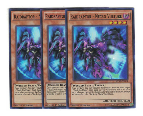 Yugioh 3x Raidraptor Necro Vulture Super 1st Wira-en014