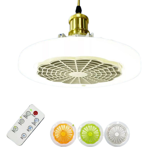 Ventilador De Teto Com Luzes, Controle Remoto, Suporte De Lu