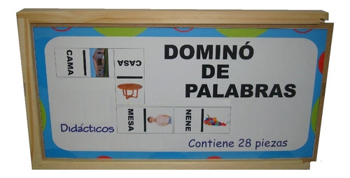 Dominó Palabras Lectoescritura 28 P. Madera Grandes Qwerty