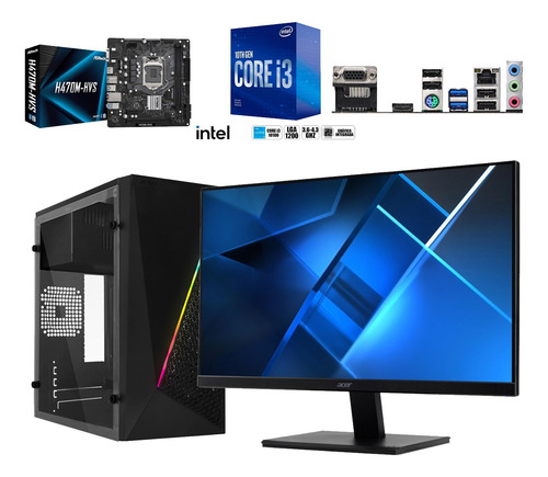 Game Pc Monitor 23.8 Intel I3 10th 3.7ghz 32gb Ddr4 1tb Ssd