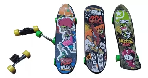 Mini Skate De Dedo Kit 3 Pares Brincando Fingerboard Radical