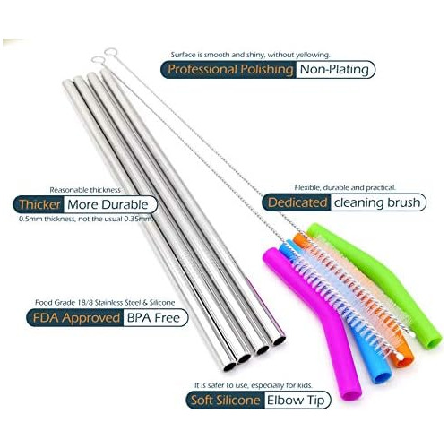 Big Drinking Straws Reusable 12 Extra Long 8mm Extra W...