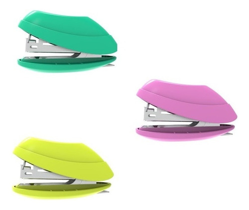 Abrochadora Mini Deli N°10 Para 15 Hojas Broches Incluidos Color Verde Oscuro
