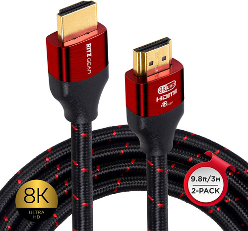 Cable Hdmi 2.1 8k De 9.8 Pies [paquete De 2] De Ritzgear. Ca