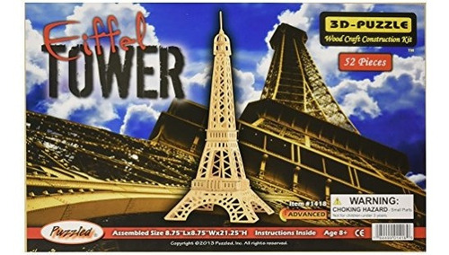 Puzzled Inc Rompecabezas De Madera Natural 3d Torre Eiffel