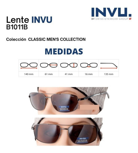 Imagen 2 de 8 de Lentes De Sol. Gafas Invu B1011 Ultra Polarizados Uv400