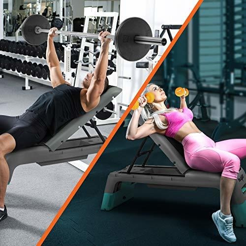 Banco De Entrenamiento Y Step Gym Multifuncional Gris Kl