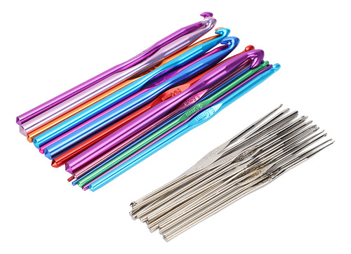 30 Ganchos De Ganchillo De Aluminio Multicolor