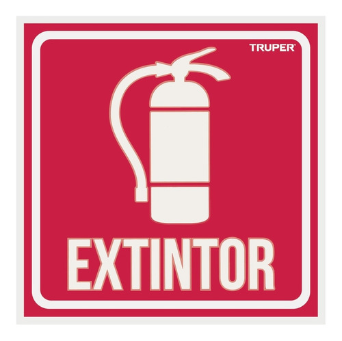 Letrero De Señalización  Extintor , 19 X 19 Cm. Truper.
