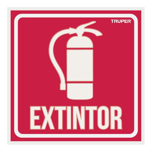Letrero De Señalización Extintor , 19 X 19 Cm. Truper.