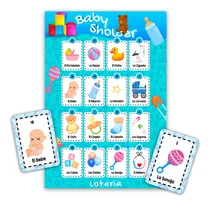 Comprar Lotería Baby Shower Niño 80 Tablas Imprimibles Juegos Extra