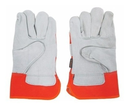 Guantes Híbridos Carnaza Loneta Puño Seguridad, Truper 14246
