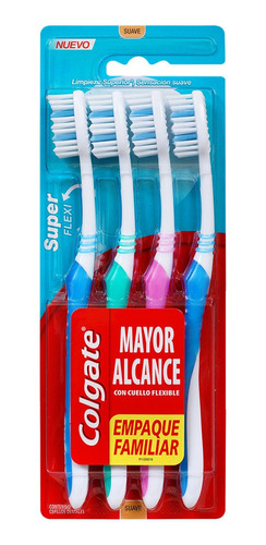 Cepillo Dental Colgate Super Flexi Suave 4 Unidades Oferta