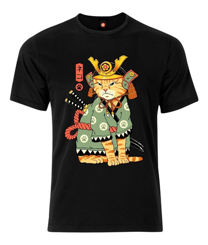 Remera Estampada Varios Diseños Orientalismo Gato Katanas