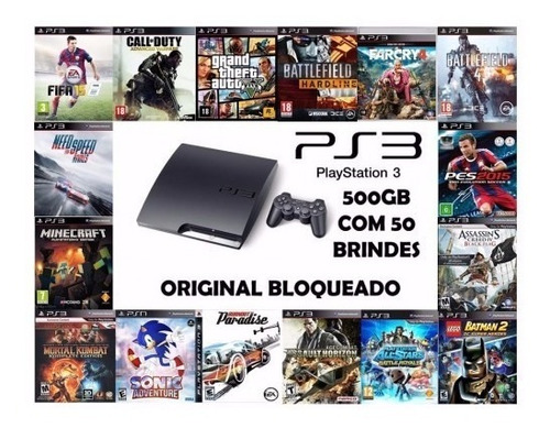 Ps3 Superslim 500gb Com 50 Jogos Originais E Hdmi Grátis