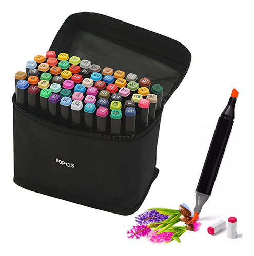 Juego De 60 Rotuladores Coloridos De Doble Punta Para Boceto