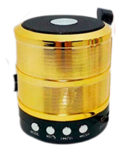 Mini Caixinha De Som Bluetooth Kapbom Ka887 Sem Fio Portátil Cor Amarelo/dourado